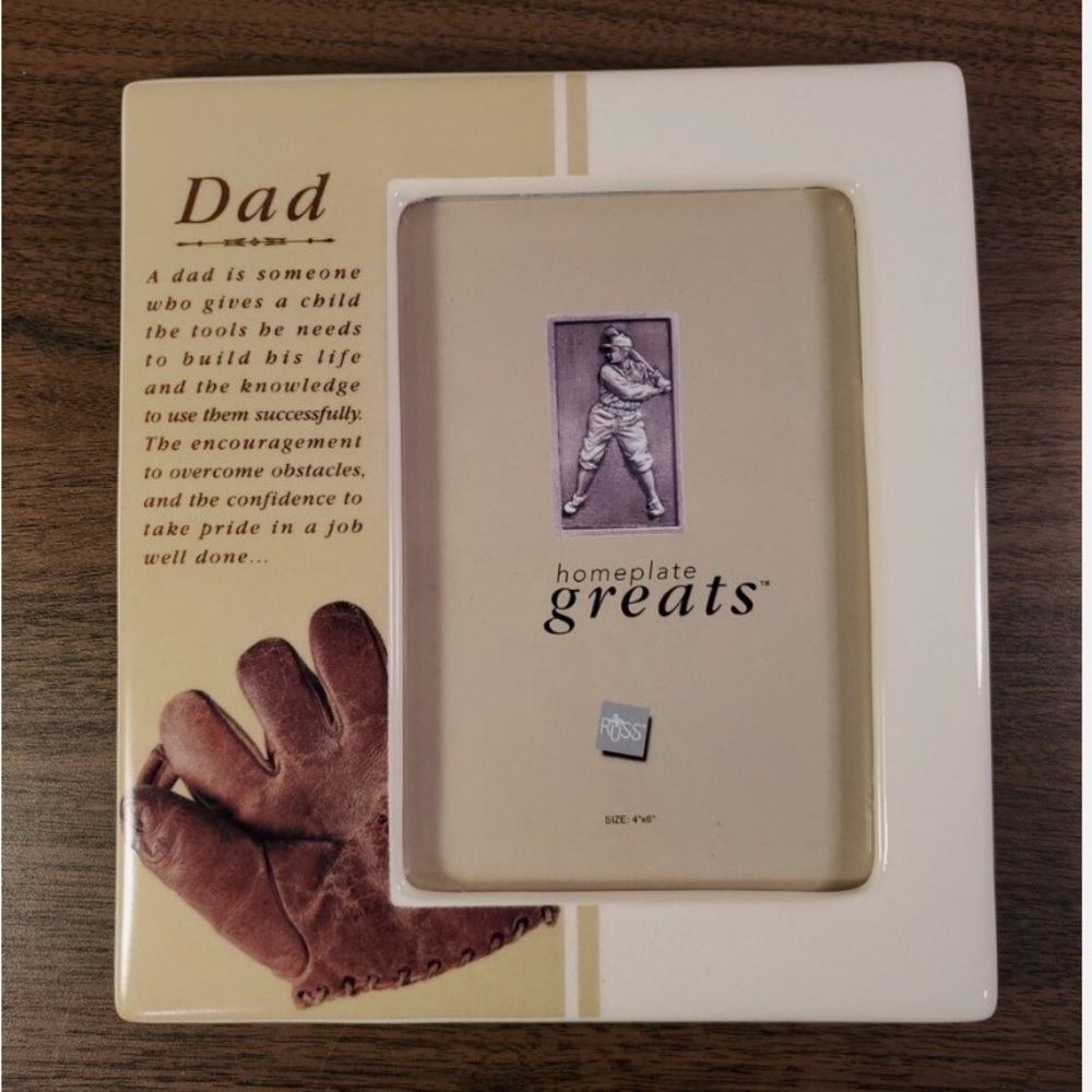 Russ Homeplate Greats Dad Frame - Cream and Brown